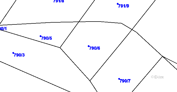 Parcela st. 790/6 v KÚ Neveklov, Katastrální mapa