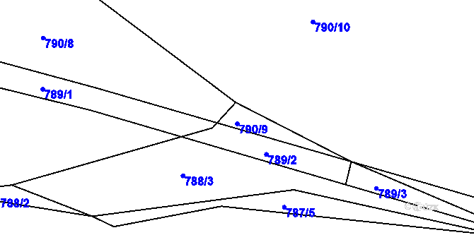 Parcela st. 790/9 v KÚ Neveklov, Katastrální mapa