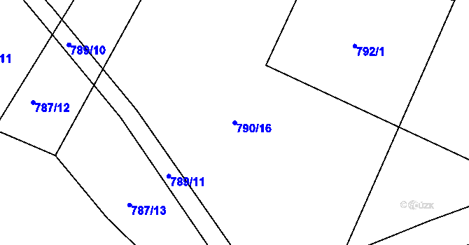 Parcela st. 790/16 v KÚ Neveklov, Katastrální mapa