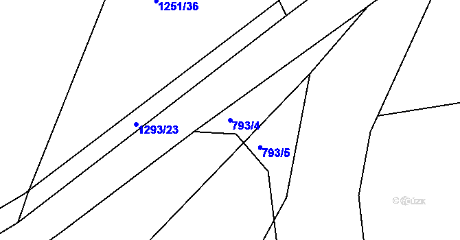 Parcela st. 793/4 v KÚ Neveklov, Katastrální mapa