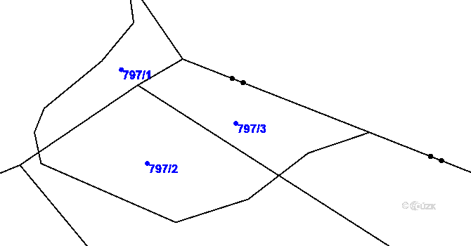 Parcela st. 797/3 v KÚ Neveklov, Katastrální mapa