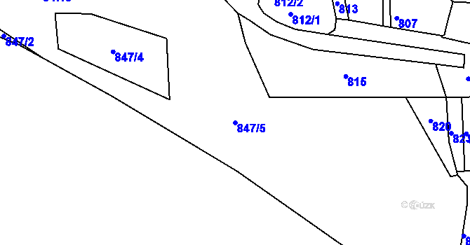 Parcela st. 847/5 v KÚ Neveklov, Katastrální mapa