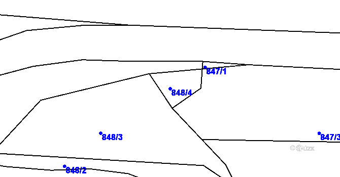 Parcela st. 848/4 v KÚ Neveklov, Katastrální mapa