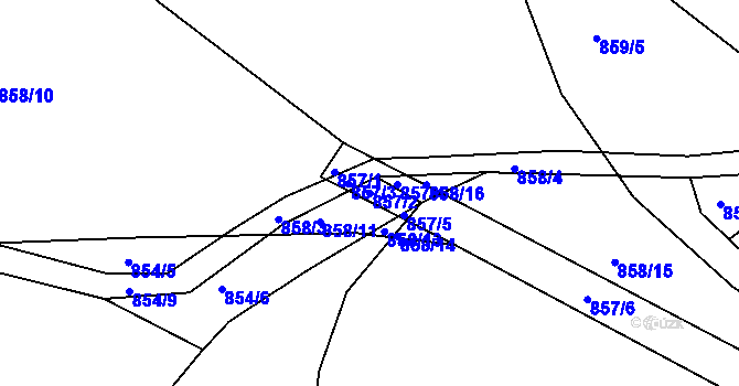 Parcela st. 857/2 v KÚ Neveklov, Katastrální mapa