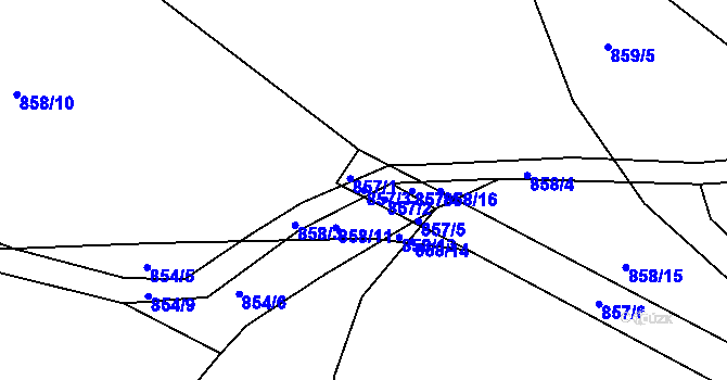 Parcela st. 857/3 v KÚ Neveklov, Katastrální mapa