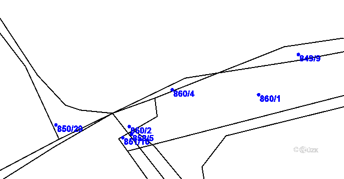 Parcela st. 860/4 v KÚ Neveklov, Katastrální mapa