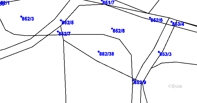 Parcela st. 882/38 v KÚ Neveklov, Katastrální mapa