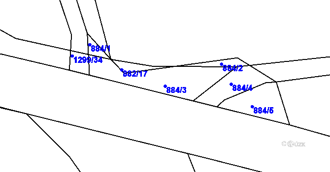 Parcela st. 884/3 v KÚ Neveklov, Katastrální mapa