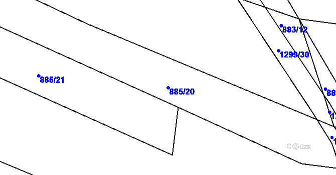 Parcela st. 885/20 v KÚ Neveklov, Katastrální mapa