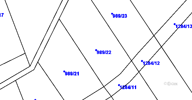 Parcela st. 989/22 v KÚ Neveklov, Katastrální mapa