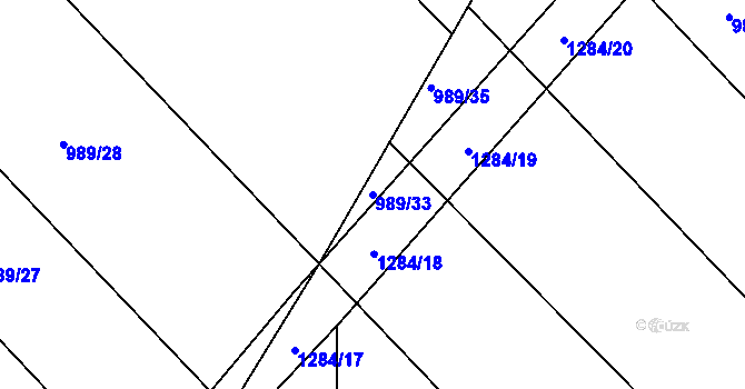 Parcela st. 989/33 v KÚ Neveklov, Katastrální mapa