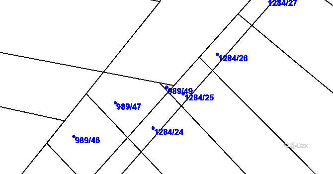 Parcela st. 989/49 v KÚ Neveklov, Katastrální mapa
