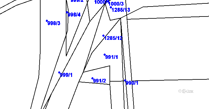 Parcela st. 991/1 v KÚ Neveklov, Katastrální mapa