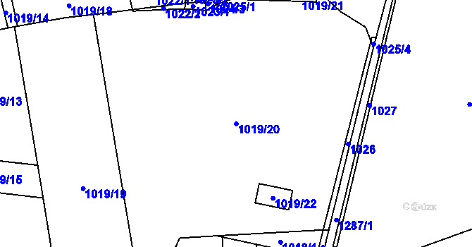 Parcela st. 1019/20 v KÚ Neveklov, Katastrální mapa