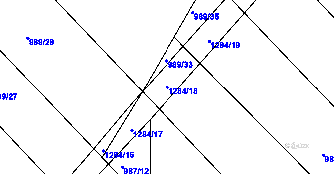 Parcela st. 1284/18 v KÚ Neveklov, Katastrální mapa