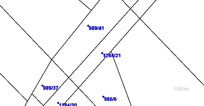 Parcela st. 1284/21 v KÚ Neveklov, Katastrální mapa