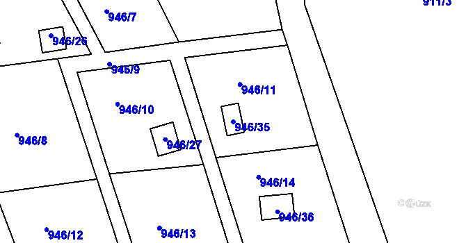 Parcela st. 946/35 v KÚ Neveklov, Katastrální mapa