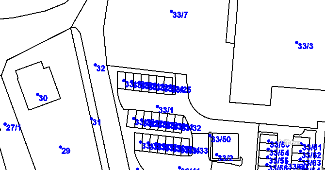 Parcela st. 33/24 v KÚ Neveklov, Katastrální mapa