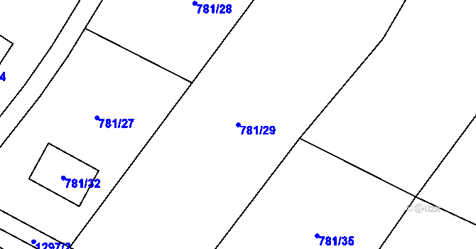 Parcela st. 781/29 v KÚ Neveklov, Katastrální mapa