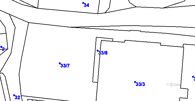 Parcela st. 33/8 v KÚ Neveklov, Katastrální mapa