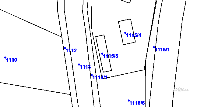 Parcela st. 1115/5 v KÚ Neveklov, Katastrální mapa