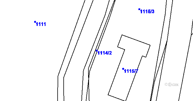 Parcela st. 1114/2 v KÚ Neveklov, Katastrální mapa