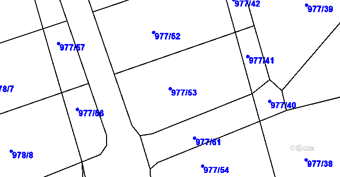 Parcela st. 977/53 v KÚ Neveklov, Katastrální mapa