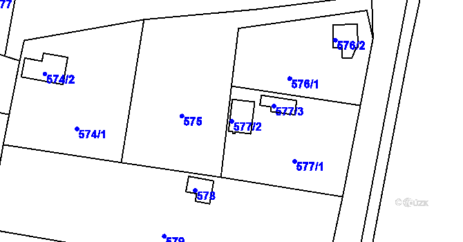Parcela st. 577/2 v KÚ Neveklov, Katastrální mapa