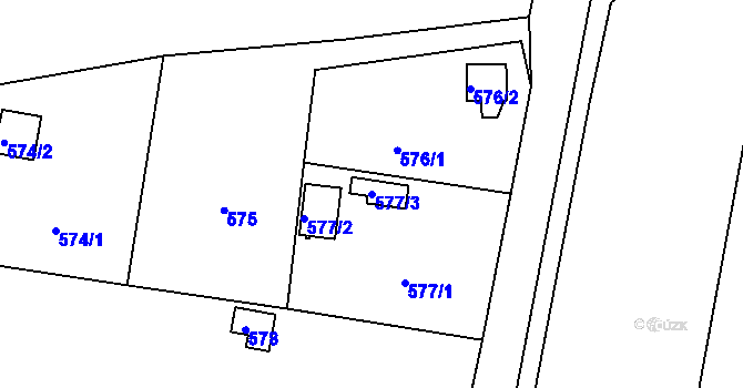 Parcela st. 577/3 v KÚ Neveklov, Katastrální mapa