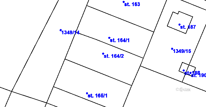 Parcela st. 164/2 v KÚ Nevězice, Katastrální mapa