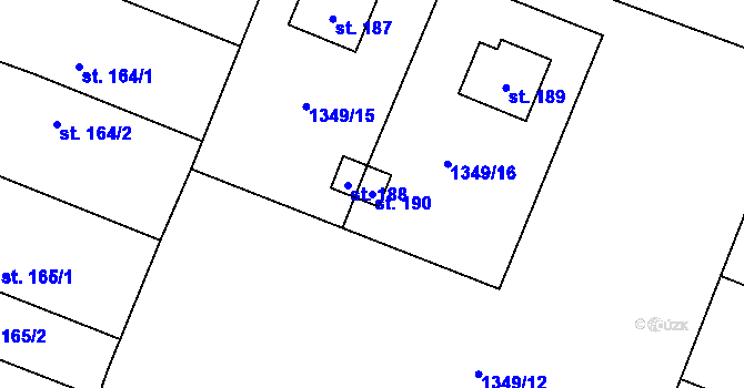 Parcela st. 190 v KÚ Nevězice, Katastrální mapa