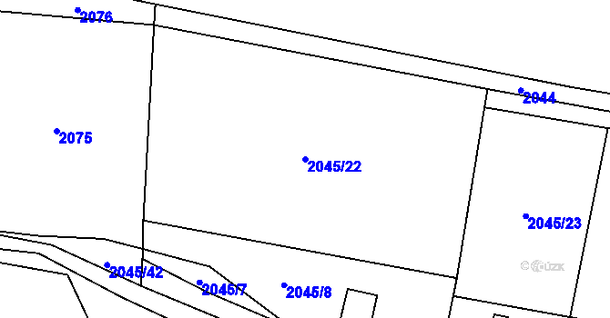 Parcela st. 2045/22 v KÚ Nevězice, Katastrální mapa