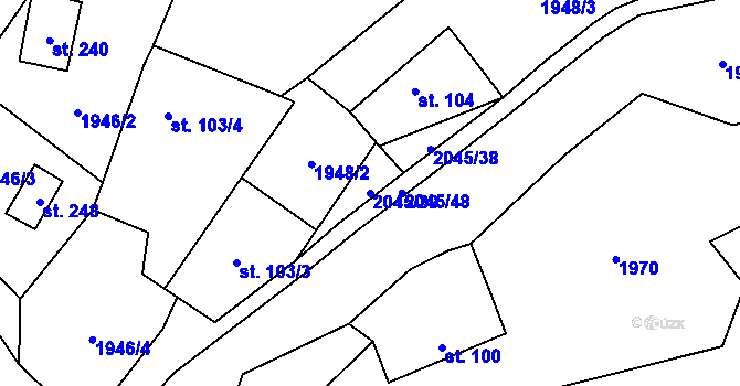 Parcela st. 2045/39 v KÚ Nevězice, Katastrální mapa