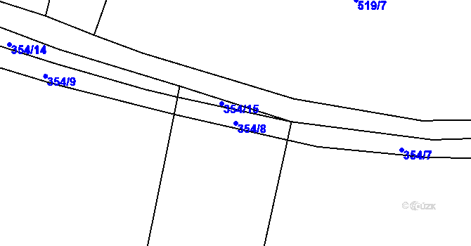 Parcela st. 354/8 v KÚ Nevězice, Katastrální mapa