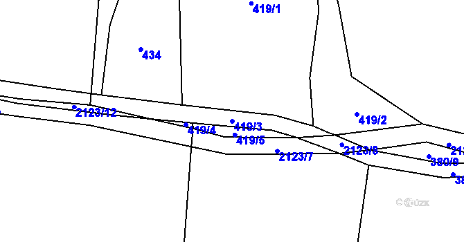 Parcela st. 419/3 v KÚ Nevězice, Katastrální mapa