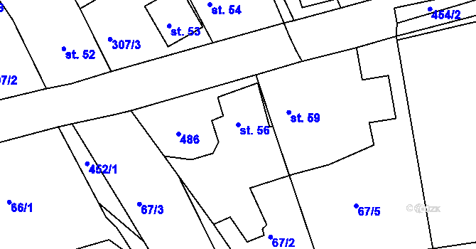 Parcela st. 56 v KÚ Nevid, Katastrální mapa