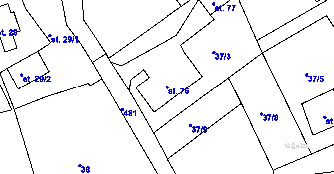 Parcela st. 76 v KÚ Nevid, Katastrální mapa