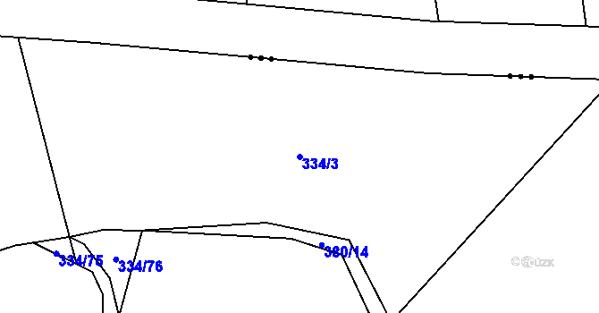 Parcela st. 334/3 v KÚ Nevid, Katastrální mapa