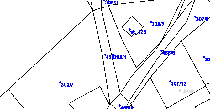 Parcela st. 458/1 v KÚ Nevid, Katastrální mapa