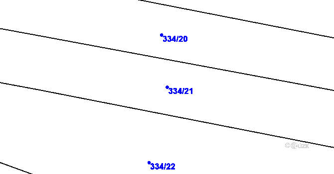 Parcela st. 334/21 v KÚ Nevid, Katastrální mapa