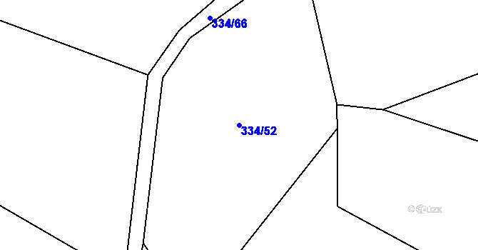 Parcela st. 334/52 v KÚ Nevid, Katastrální mapa