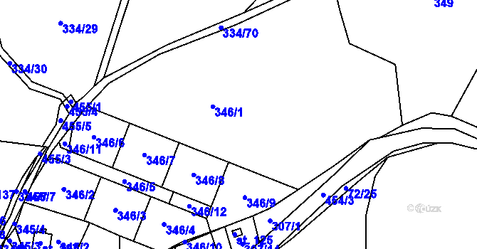 Parcela st. 346 v KÚ Nevid, Katastrální mapa