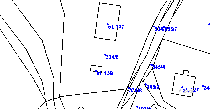 Parcela st. 334/6 v KÚ Nevid, Katastrální mapa