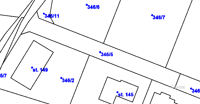 Parcela st. 346/5 v KÚ Nevid, Katastrální mapa