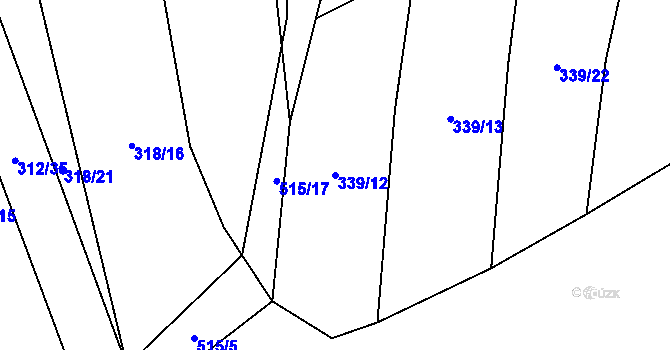 Parcela st. 339/12 v KÚ Nevojice, Katastrální mapa