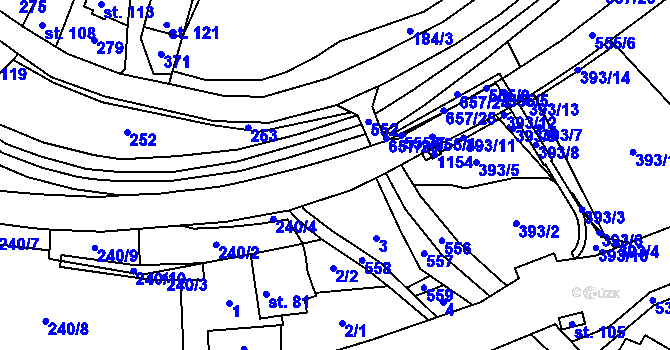 Parcela st. 555 v KÚ Nevojice, Katastrální mapa