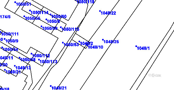 Parcela st. 1048/10 v KÚ Nevojice, Katastrální mapa