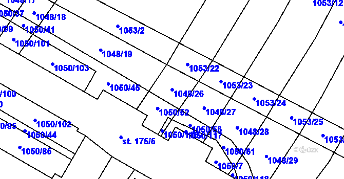 Parcela st. 1048/26 v KÚ Nevojice, Katastrální mapa