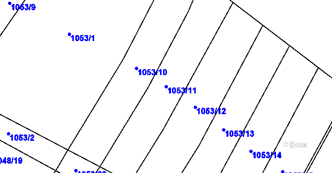 Parcela st. 1053/11 v KÚ Nevojice, Katastrální mapa
