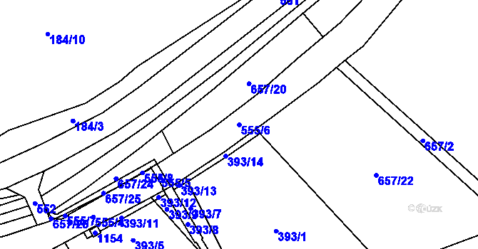 Parcela st. 555/6 v KÚ Nevojice, Katastrální mapa